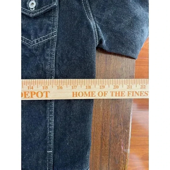 Guess Jeans Vtg Denim Black Jacket Button Down XL (junior) Sz Small For Women - Picture 6 of 9